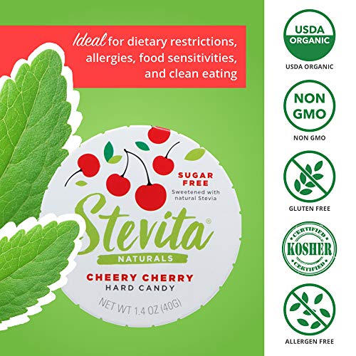 image for Stevita Stevia Sweet Candy Natural Cherry Flavor - 1.4 Ounces - Sugar 