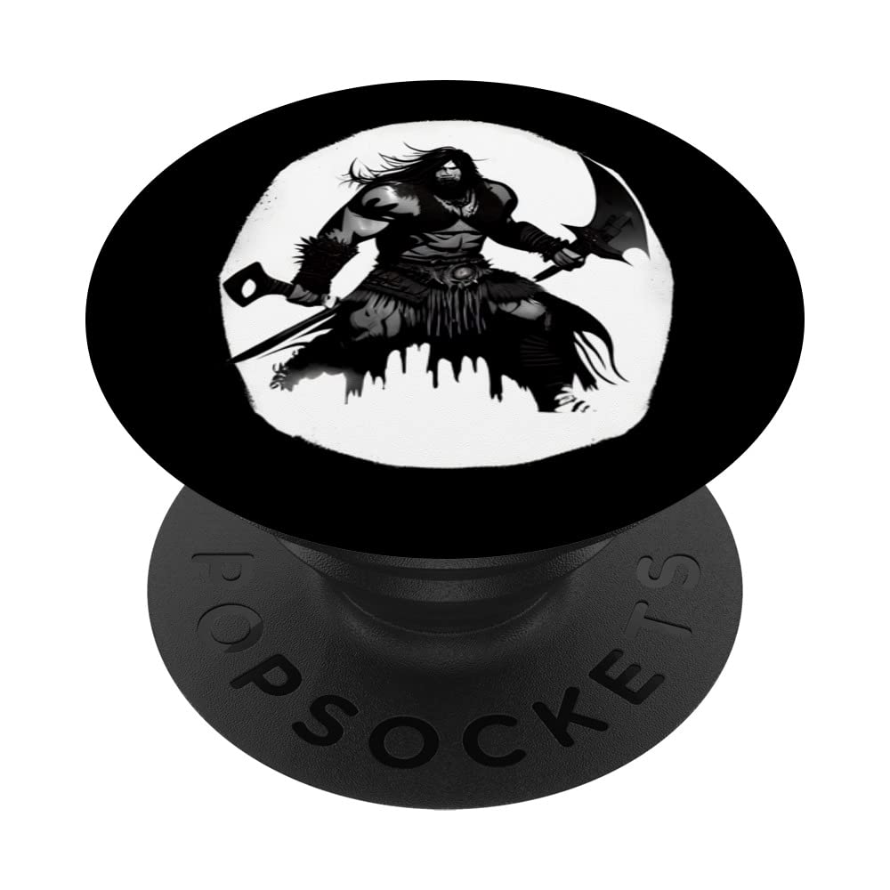 Vintage Barbarian Warrior Retro Warrior Lover Gift PopSockets Swappable PopGrip