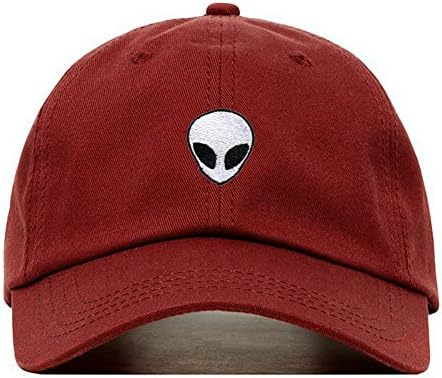 Alien Baseball Hat, Embroidered Dad Cap, Unstructured Soft Cotton, Adjustable Strap Back (Multiple Colors)