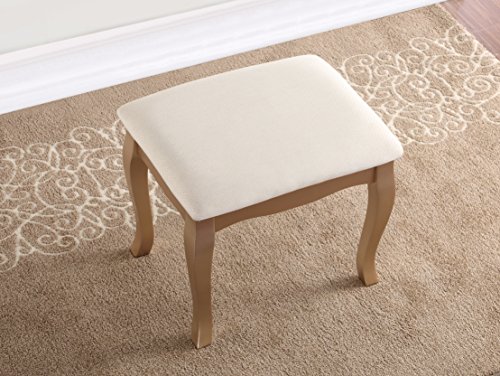 Roundhill Furniture Ashley Wood Make Up Vanity Table And Stool Set Giftsandwish