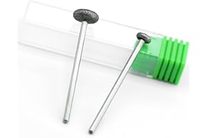 C12rtive 2Pcs Flat Cuticle Removal Nail Drill Bits,Diamond Carbide 3/32" Shank,Professional Diamond Carbide Nail Drill Bit for Acrylic Gel Nails, Home Salon & DIY