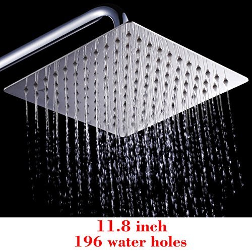 12'' Square Stainless Steel Rain Shower Head Rainfall Bathroom Top Sprayer New - Thumbnail 4