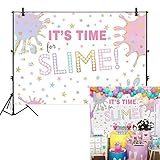 Allenjoy 7x5ft Unicorn Slime Backdrop for Girls Birthday Party Decoration Pink and Purple Star It is Time Summer Fun Themed Children Kids Photography Background Photo Studio Booth Props Banner