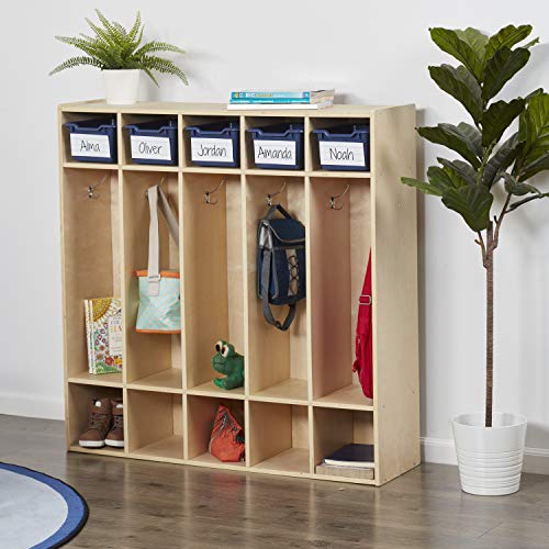 ECR4Kids Streamline 5Section Coat Locker, Classroom Furniture, Natural The Home Kitchen Store