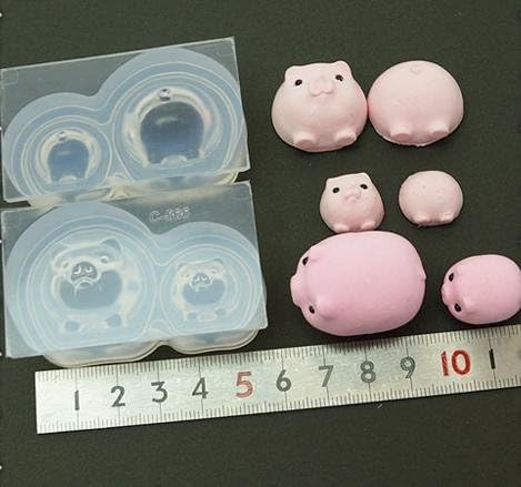 Amazon Co Jp Uvクラフトレジン S107 シリコンモールド まんまる ブタさん 豚 ブタ ぶた 動物 立体型 ピアス イヤリング ネックレスに ミニチュア Uv Led レジン 樹脂粘土に 2サイズ ホビー