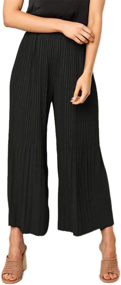 Molisry Women Casual Stretchy High Waisted Wide Leg Long Palazzo Pants