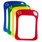 Lucky Cook Kitchen Cutting Boards (Set of 4) - Color-Coded Chopping Boards for Meat, Fish, Cheese, Fruits and Vegetables - Lightweight, Flexible Mats and Easy to Clean, Antimicrobial Surface