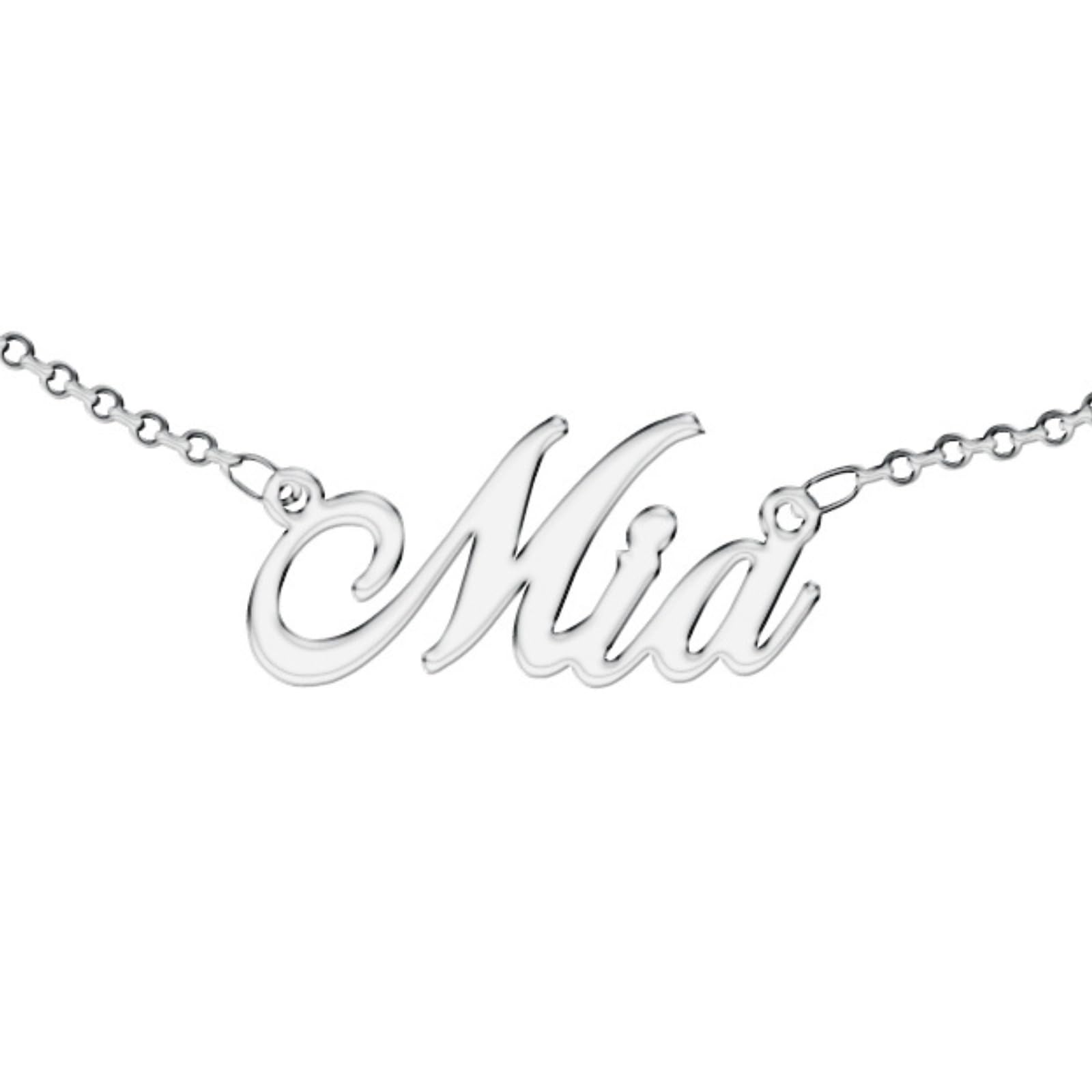 Zuffetti Personalized Necklace for Women, with Name. Wear Your Name. Stainless Steel and Hypoallergenic. Silver Colour. Designed in Italy.
