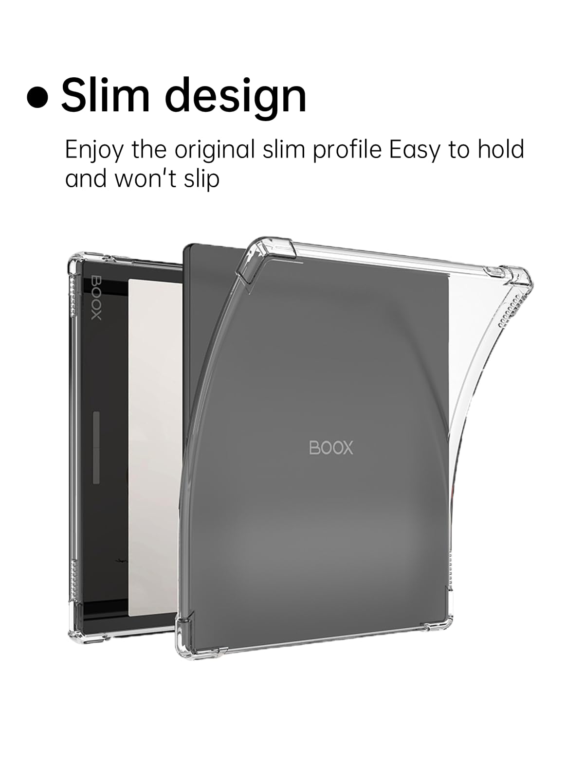 for Onyx Boox Go Color 7(1/2th Gen,2024/2025 Released)/Leaf2/Leaf3/Leaf3 C/Boox Page/Boox Galileo e-Reader Case,Thin Slim Lightweight Scratch Proof,Protection Silicone Rubber TPU Cover (Clear).