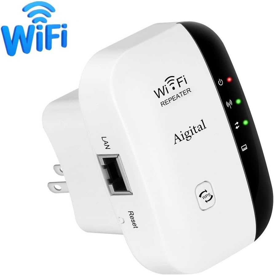 WiFi Extender, Aigital 2.4G Wireless Internet Booster for Home 300Mbps Superboost Wi-Fi Blast Range Repeater WLAN Signal Amplifier Repetidor, Easy Setup and Covering