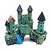Five Season Ancient Castle Rockery Ornaments Decorations for Aquarium Fish Tank Blue+Green+Purple