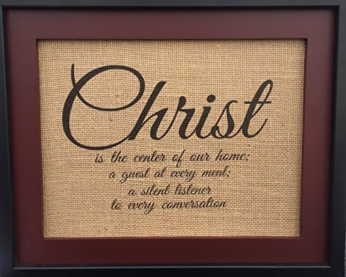 Christ is the Center Religious Inspirational Wall Art 8.5" x 11" Unframed Burlap Tapestry Features Christian House Blessing for Your Home Decor