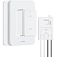 TREEWELL 3 Way Wireless Light Switch and Receiver Kit, 200FT RF Range Remote Control Light Switch, No Rewiring, No Interference, Wireless Wall Switches for Ceiling Light, Fans, Lamps, Pre-Programmed