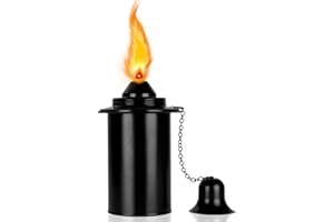 Zhulerzil Torch Replacement Canisters (12 oz). Torch Refillable Canisters Bamboo Torch Fuel Can, Citronella Tabletop Torches Canister Outdoor for Patio Garden Decor, Black