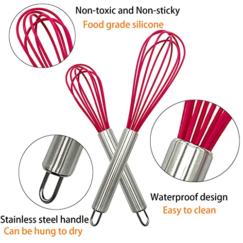 Whisk, Whisks for Cooking (Upgraded) Silicone Mini Whisk 2 Pack 10''+8
