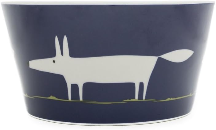 Keith Brymer Jones Collaboration Range - Scion Living Bowl Mr Fox Ceramic Bowl - Indigo - 565ml