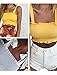 KAMISSY Women's Frill Smocked Cop Tank Top Tie Shoulder Strap Vest,Yellow, Small