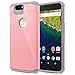 Nexus 6P case, RANZ Grey with Pink Hard Impact Dual Layer Shockproof Bumper Case For Google Nexus 6P