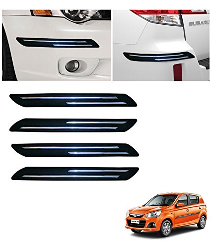 Autowheel WV01RCA07976 Car Bumper Protector with Double Chrome Strip for Maruti Alto K10