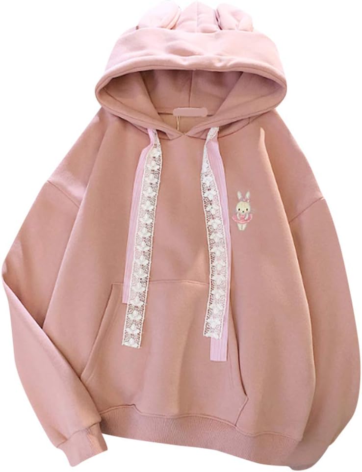 CRB Fashion Cosplay Anime Bunny Emo Girls Cat Bear Ears Emo Bear Top Shirt Pullover Sweater Hoodie