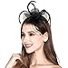Fascinator Feather Fascinators for Women Holdoor Flower Feather Headband Headwear with Hair Clip for Wedding Party Prom Tea Party Cocktail Church Derby Ladies Day Race Royal Ascot,Mother's Day Gift (Black02)M