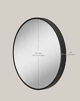 SONGMICS Round Mirror 40.7 cm Black Aluminum Frame LWM104B01 view 4