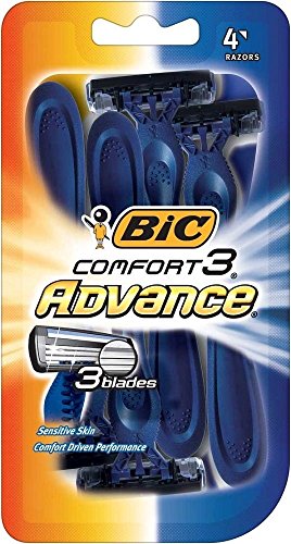 Bic Comfort 3 Advance Shaver, Disposable 4 ea (Pack of 5)