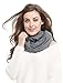 Bellady Winter Soft Pullover Knit Infinity Scarf Beanie Hoodie Scarf, Gray, One Size