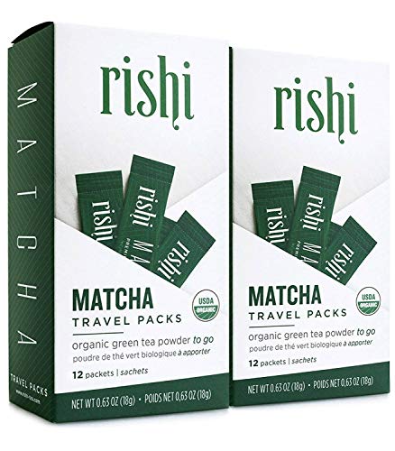 Rishi Tea Matcha Green Herbal Tea Powder To-Go Travel Sticks