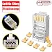 RJ45 23AWG Cat6a Cat6 Connector Gold Plated 8P8C Pass Through Shield Plug （20Packs）