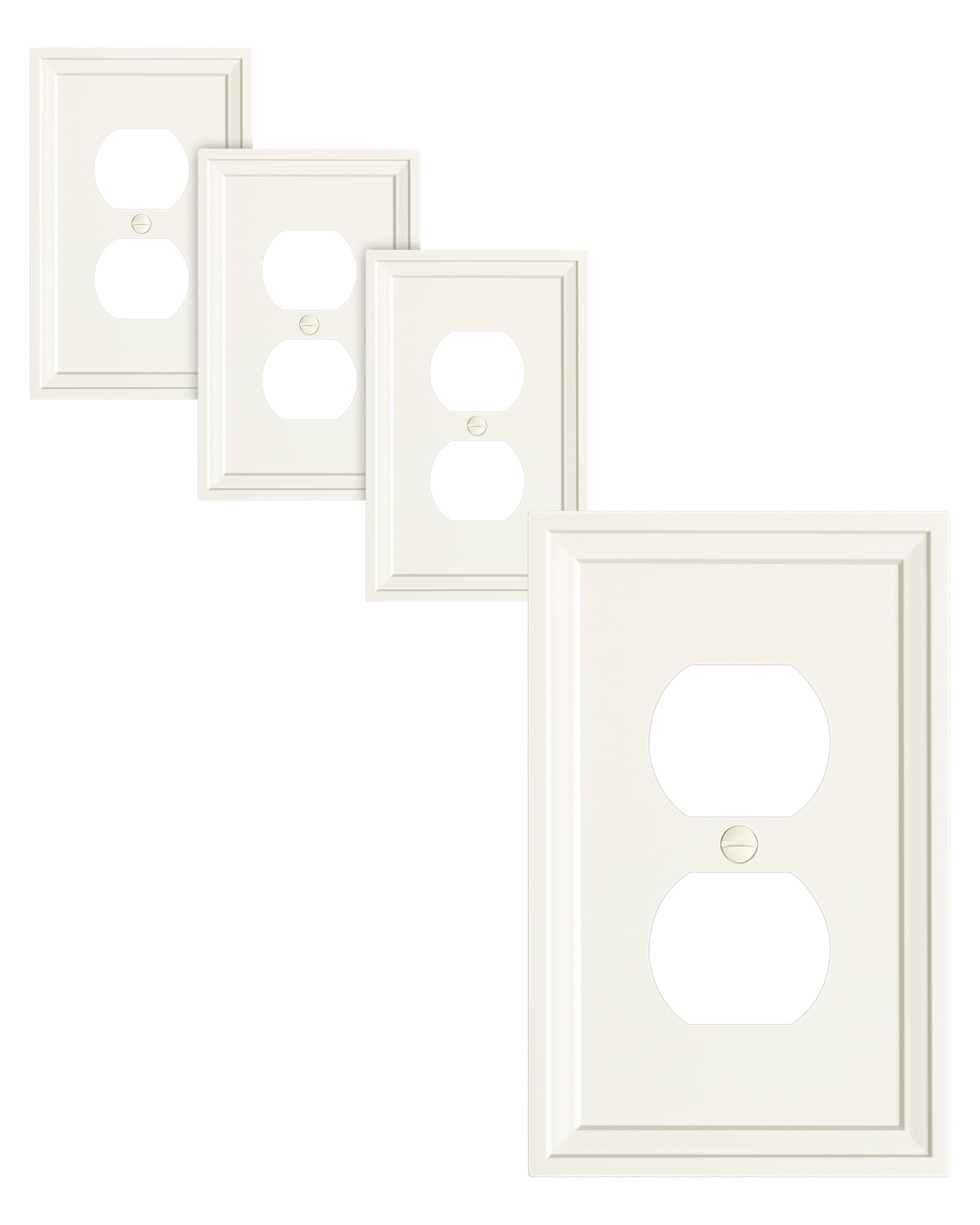 Photo 1 of **2 PC**TREEWELL 4-Pack Duplex Outlet Cover, Natural Bamboo Fiber Switch Plates and Outlet Covers, Light Almond Decorative Wall Plates for Electrical Outlets, 1 Gang Receptacle Cover, Corrosion Resistant