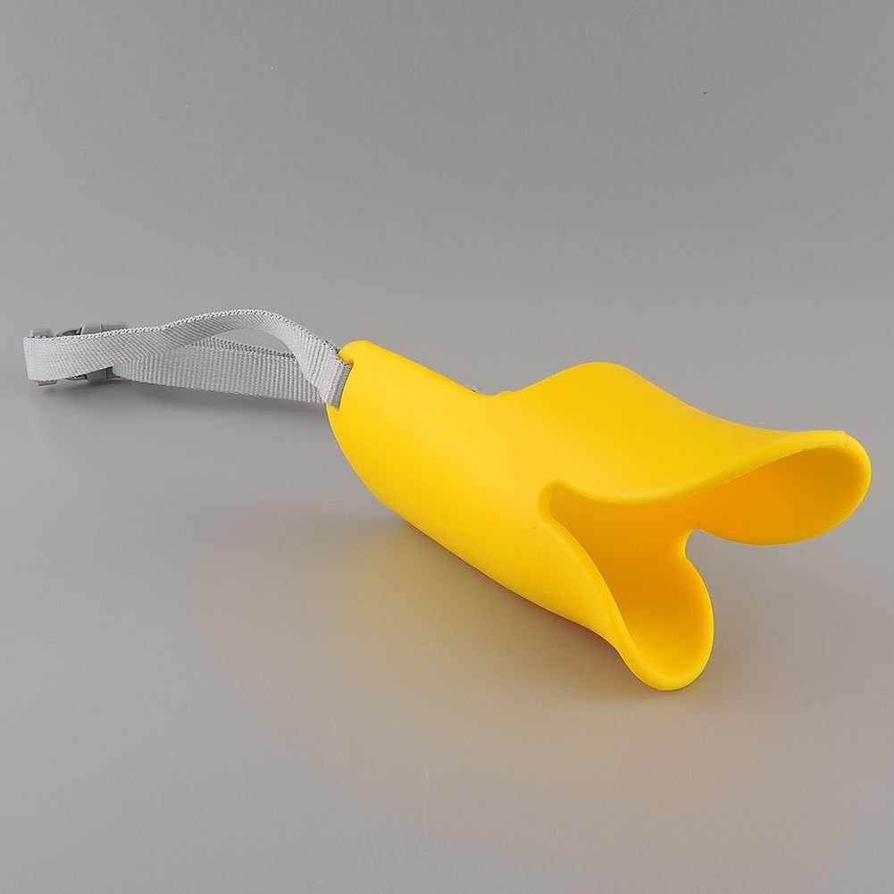 Pecute Pet Protection Dog Silicone Duck Bill Design Muzzle Adjustable Poodle Face Lip Mouth Duckbill Muzzle No Bite No Bark (Small)