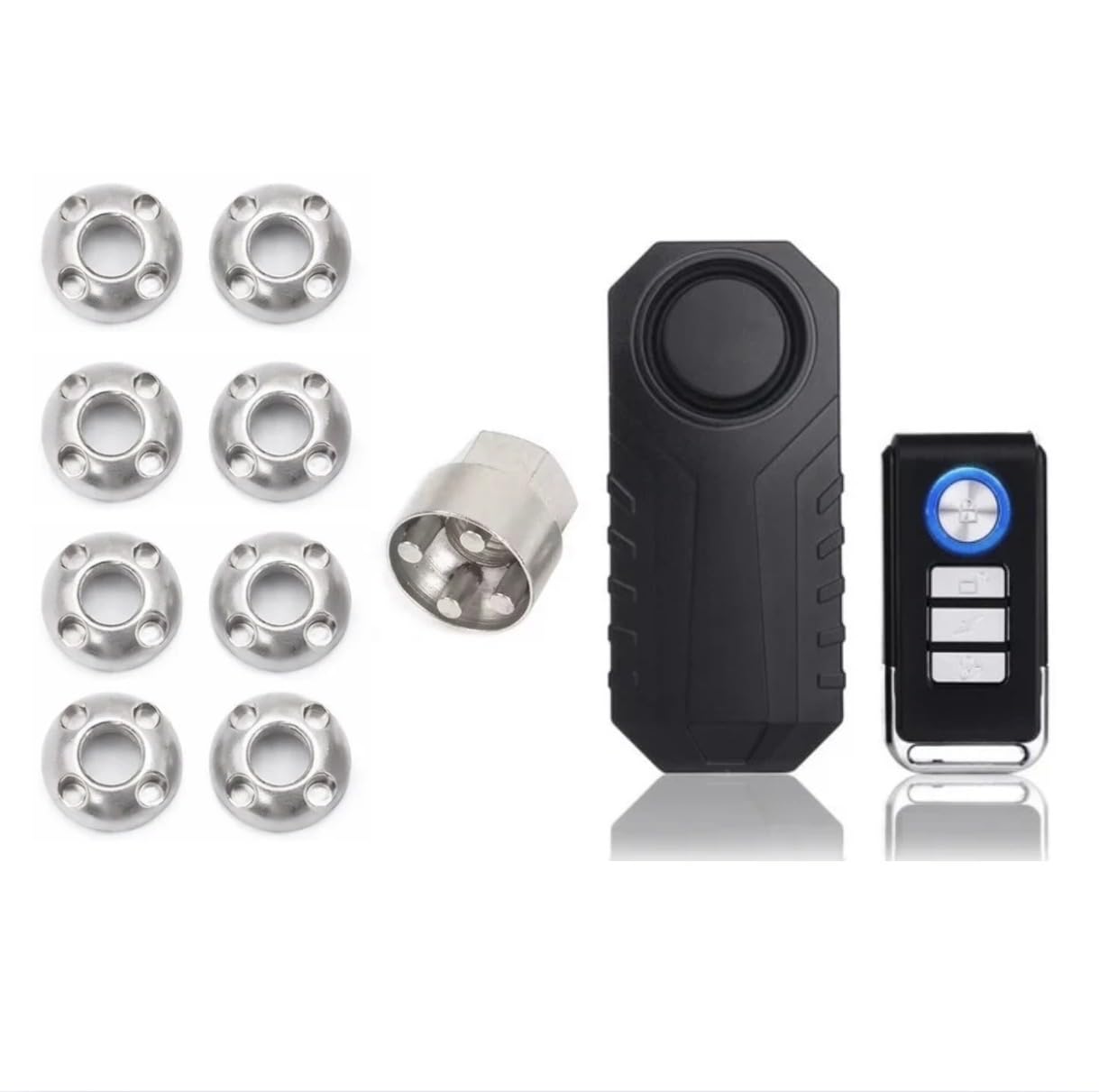 8 x Tent Box/Roof Tent Anti-Theft Prevention Security Nuts, Tamperproof Locking Set + 113db Roof Tent Security Motion Sensing Anti-Theft LOUD DETERRENT Alarm BUNDLE - For Tentbox, Ventura, OEX