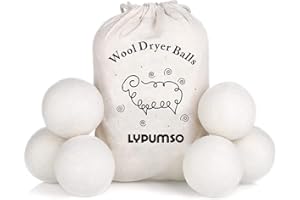 Wool Dryer Balls Pack of 6 XL, Sheep Dryer Balls Made from Premium Reusable New Zealand Wool, Fabric Softener, Reduce Wrinkle