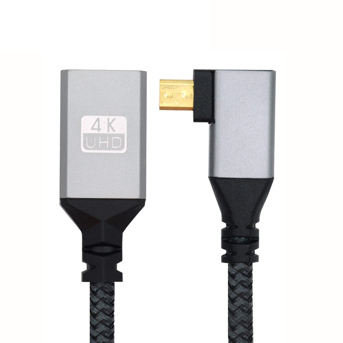 CY 4K Cable Type-D Micro HDMI 1.4 Male 90 Degree Right Angled to HDMI Female Extension Cable for DV MP4 Camera DC Laptop HDTV
