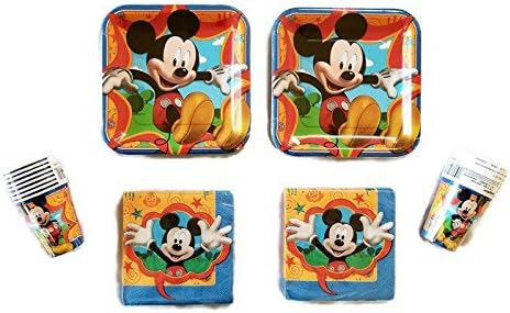 Mickey Mouse And Friends Party Bundle 9" Plates (16) Napkins (32) Cups (16)