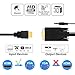eBerry 1080P Full HD HDMI to VGA Converter Adapter Cable w/ 3.5mm Stereo Audio Output One-Way Signal Conversion from HDMI (PC, Laptop, Xbox,) to VGA (Monitor, Projector, TV), 1.8m/6ft