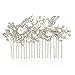 EVER FAITH Cream Simulated Pearl Austrian Crystal Bridal Flower Hair Comb