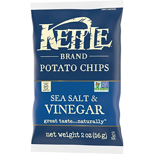 KETTLE BRAND POTATO CHIPS, SALT & VINEGAR KETTLE CHIPS, SNACK BAG, 2 OZ