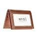 HAWEE Men’s Bifold Front Pocket Wallet Genuine Leather RFID Blocking Card Billfold 5 Slots with Cash Clip, Brown
