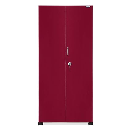 Nilkamal Securo 2 Door Wardrobe Without Mirror Maroon Ivory