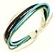 Dark Brown Leather Strap & Coloured Cords Leather Bracelet / Leather Wristband / Surf Bracelet - 63