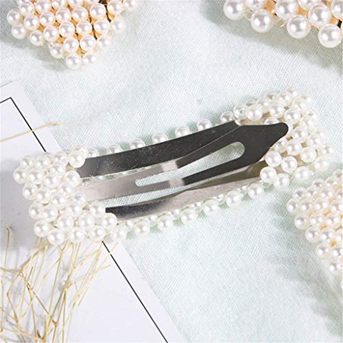 Elegant Hairpins Hair Accessory for Girls Women Lady Bridal Weeding White Pearl Jewelry Flower Hair Clips Pins Barrettes (A)