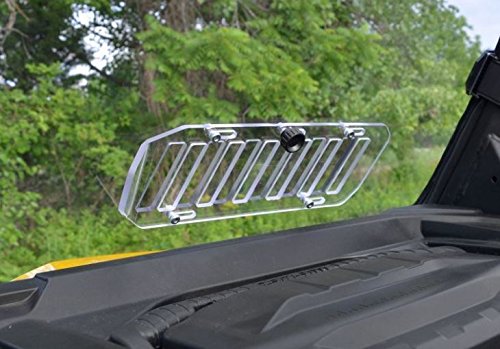 SuperATV Heavy Duty Scratch Resistant Clear Vented Full Windshield for Can-Am Defender HD 5/8 / 10 / MAX (2016+) - Hard Coated for Extreme Durability - Easy to Install!