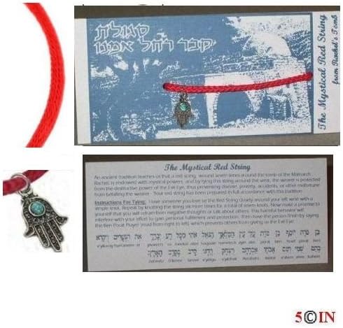 RED KABBALAH KABALA NEW AGE SPIRITUAL BENDEL STRING WITH EYE - JUDAICA ANCIENT HEBREW (KAMIAH SEGULAH) AMULETTE AMULET GOOD LUCK BLESSING PROTECTS AND GUARDS FROM HARM &amp; EVIL EYE