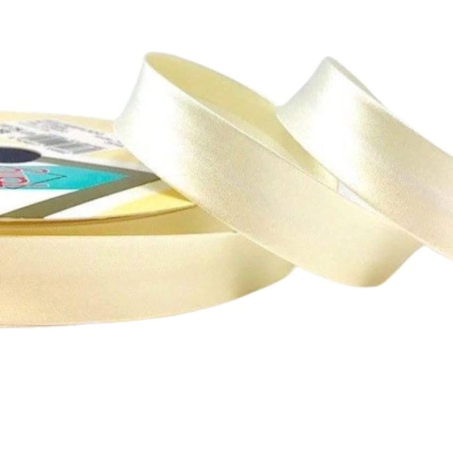 Plush Addict Single Fold Satin Bias Binding Tape for Sewing, Edging, Stitching, Hemming, Trimmings, Accessories, Outfits and Crafts - Ivory - 18mm Wide x 5 Metre