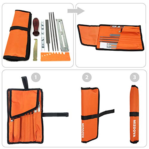 Mizoova - Kettensägen Schärfer 10 Teilig Schärfgerät Kit mit Rundfeilen 4.0-4.8 - 5.5 mm – Bild 7