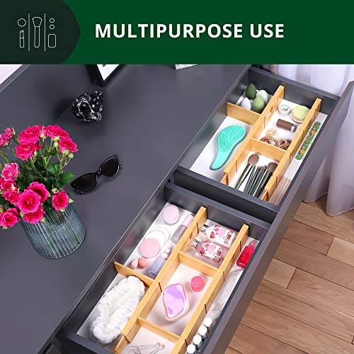 ROYAL CRAFT WOOD Adjustable Bamboo Drawer Dividers with Inserts