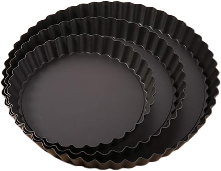LARATH 8 Inch Round Tart Pan with Removable Bottom Quiche