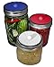 Maintenance free silicone airlock waterless fermentation lids for wide mouth mason jars. BPA free, mold free, dishwasher safe. 6 pack. Premium Presents brand. Red, White, Dark Blue colors